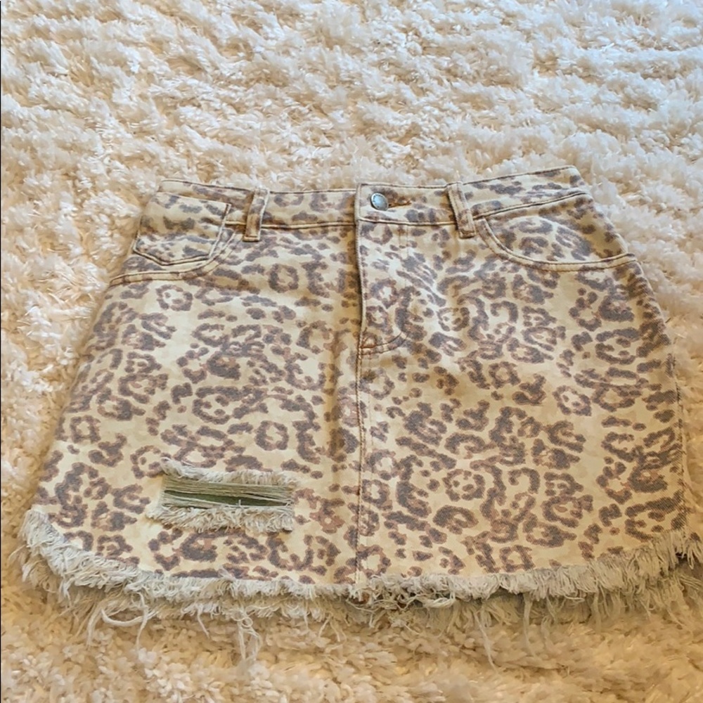 Cheetah demin skirt